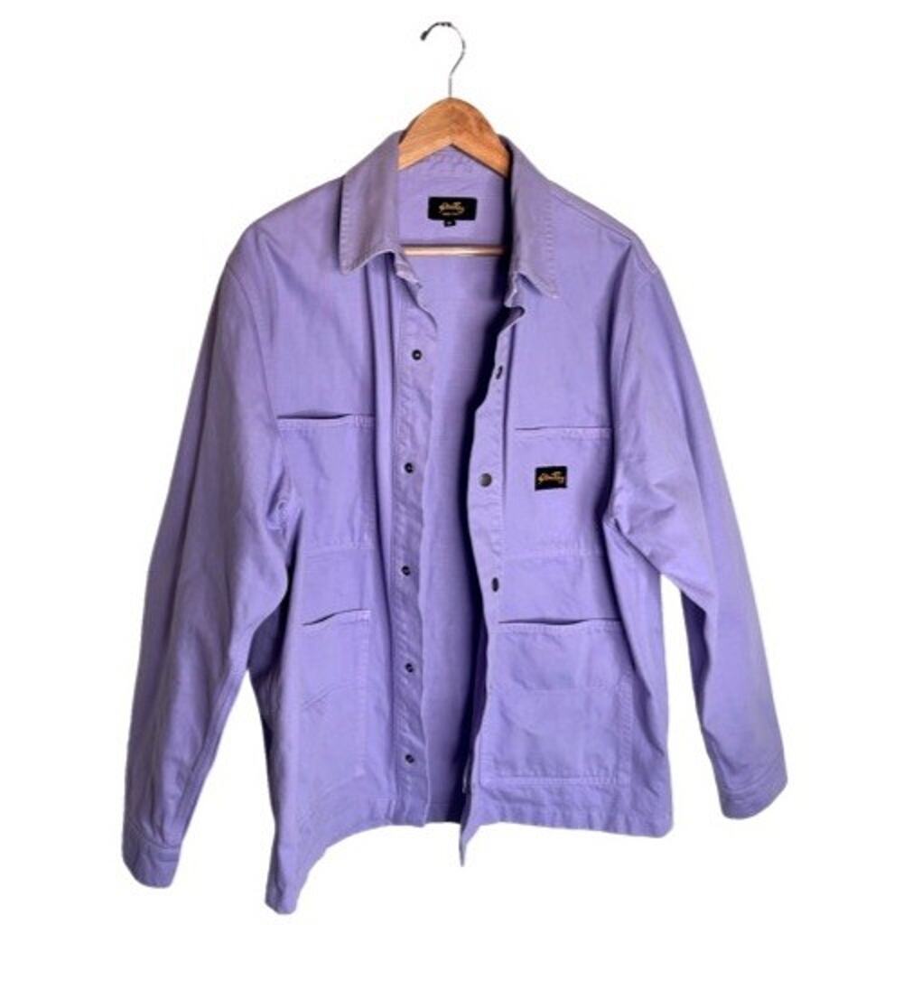 Stan Ray Barn Chore Jacket Lavender Size Medium 4 Pockets Cotton Shirt Jacket